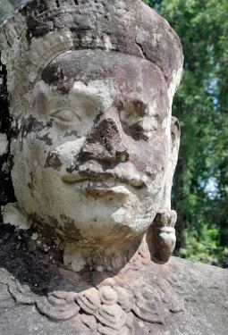 Majestic Stone Statue at Angkor Wat in Siem Reap