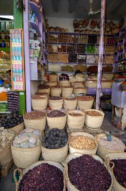 Market Display of Spices in Aswan Egypt