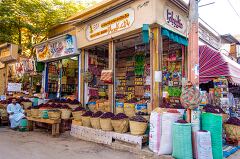 Market Stalls Filled With Spices and Dried Fruits in Aswan