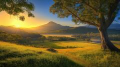 Peaceful Sunset Over Murwillumbah Hills