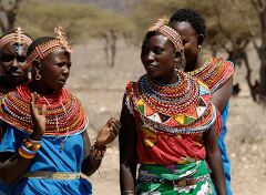 Samburu Women Wearing Traditional Attire in Kenya