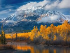 Stunning View of Golden Horn Mountain in Fall Colors