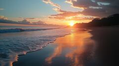 Sunset at a Beautiful Beach in Costa Rica Peaceful Evening