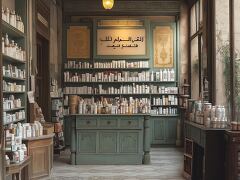 Timeless Charm of an Old Pharmacy in an Arabic Building