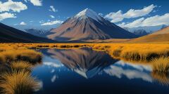 Unique Mountain Formations Reflect in Tranquil Waters