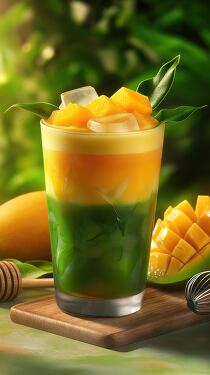 Vibrant Mango Matcha Drink Perfect for Summer Refreshing