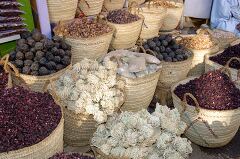 Vibrant Market Display of Spices in Aswan Egypt