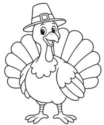 Pilgrim Hat Turkey Coloring Page