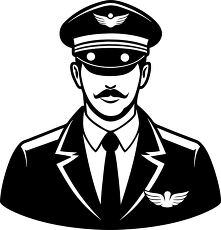 pilot in uniform silhouette