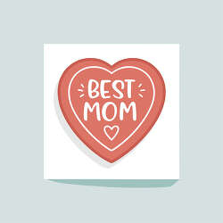 Pink heart with Best Mom text on a soft background