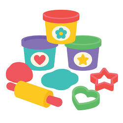 Play Dough Cups With Shape Cutters