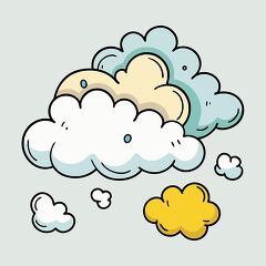 Playful Cartoon Clouds Illustration