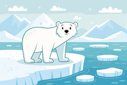 Polar Bear Standing on Arctic Ice