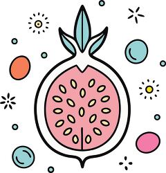 pomegranate colorful playful icon clip art