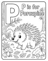 Porcupine Forest Letter P Coloring Page