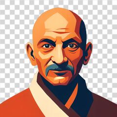 Portrait of Mahatma Gandhi in Bold Colors