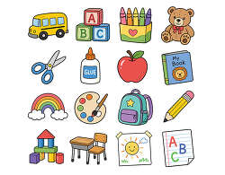 Preschool icon set