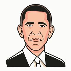 president barack hussein obama simple portrait