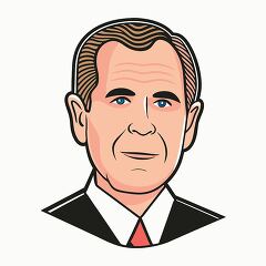 president george walker bush simple portrait