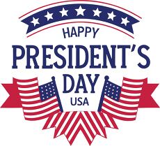 Presidents Day typography with red white blue design