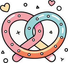 pretzel colorful playful icon clip art