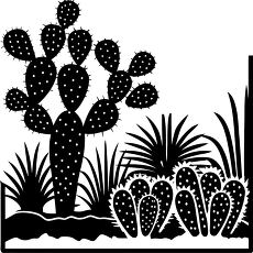 prickly pear cactus silhouette