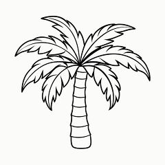 Printable Black Outline of an Areca Palm for Coloring