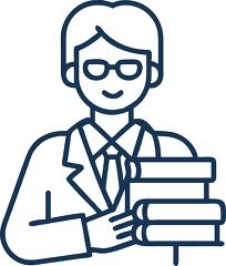 professor holding books icon