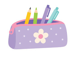 Purple Pencil Pouch With Flower