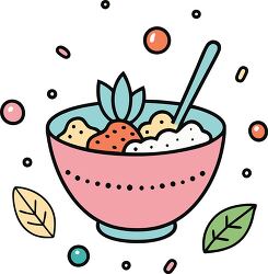 quinoa bowl colorful playful icon clip art