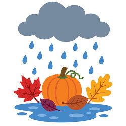 Rain Cloud Pumpkin Fall Leaves