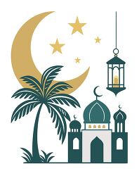 ramadan mosque crescent lantern illustration