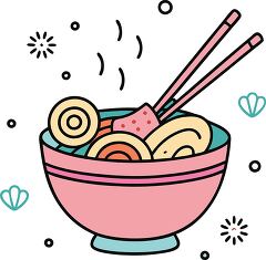 ramen bowl colorful playful icon clip art