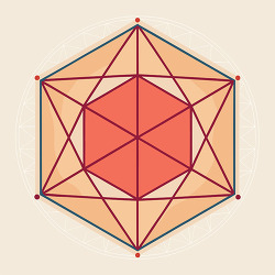 red geometric hexagon design illustration