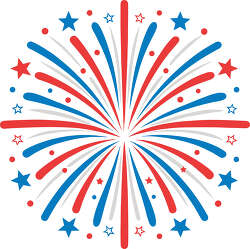 Red White Blue Firework Burst