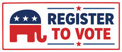 Register To Vote Republican Elephant Sign