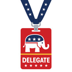 Republican Delegate Badge Elephant Lanyard
