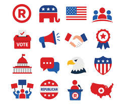 Republican Election Icons Set