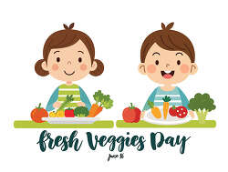 resh veggies day kids with vegetables