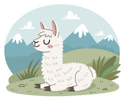 Resting Llama in the Mountains of Peru