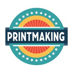 retro printmaking logo design illustration
