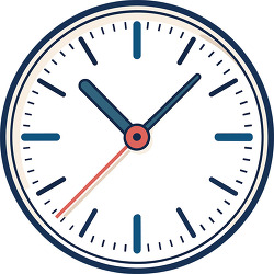 round wall clock with minute and hour hands