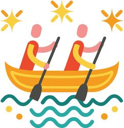 rowing Colorful Minimalist Clip Art