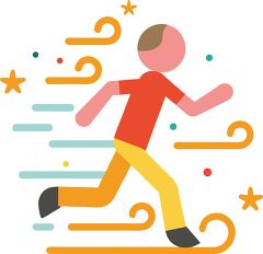 running Colorful Minimalist Clip Art