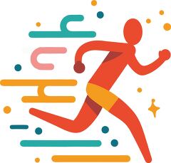 running Colorful shapes Minimalist Clip Art