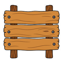 Rustic Wooden Sign With Three Blank Planks