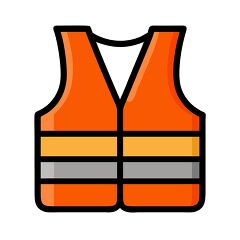 Safety Vest Icon in Bright Orange Color for Awareness