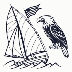 Sailing on Waves With a Proud Eagle Watching