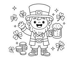saint patricks day leprechaun coloring page
