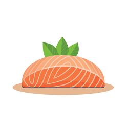 salmon fillet with herbs vector design